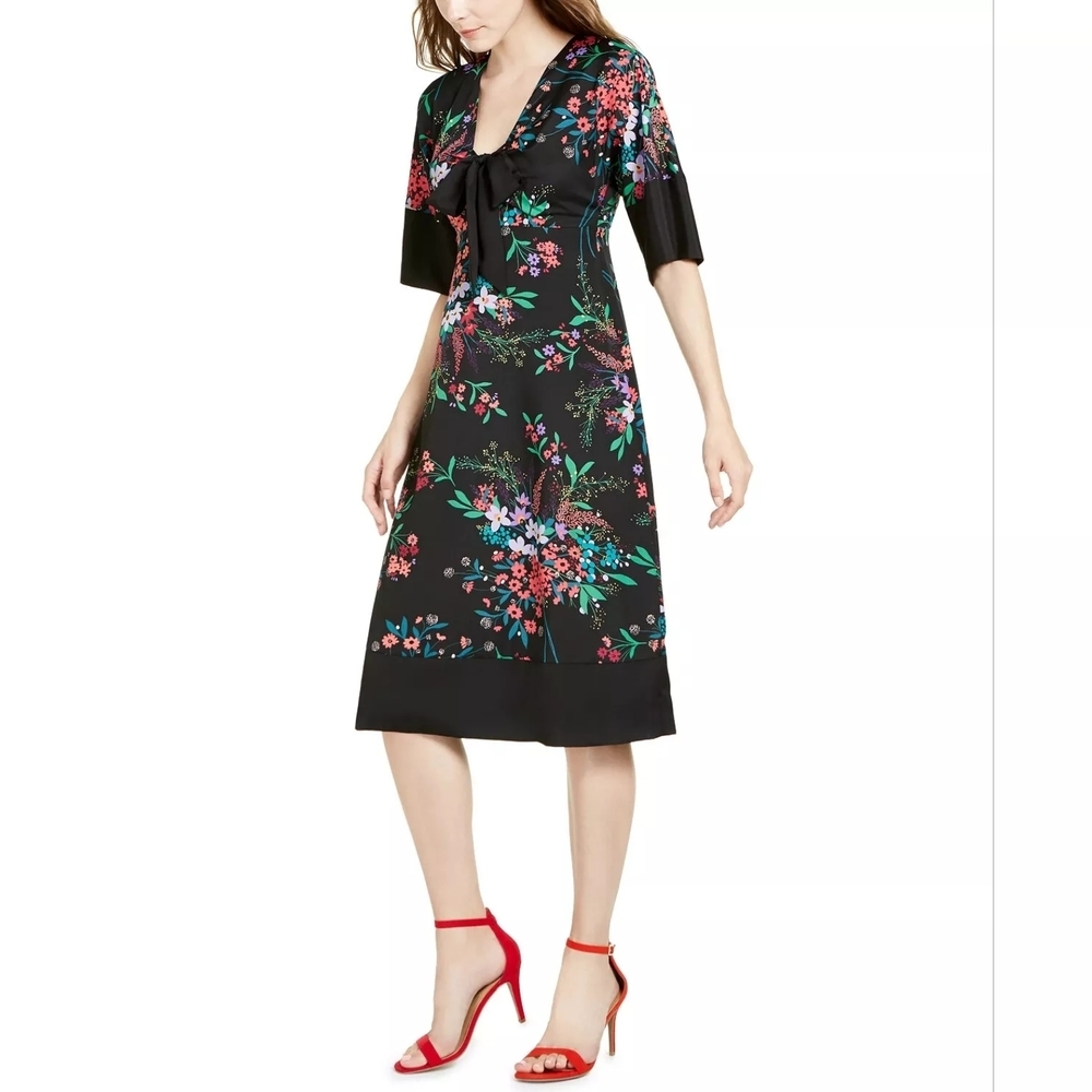 TRINA Trina Turk Floral Print Kimono Dress Size 16